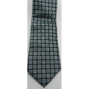 Escada blue geometric silk mens tie